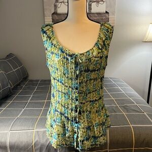 🎽Dress Barn Like New Floral Knit Sleeveless Top Size L